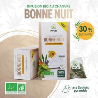 Infusion au chanvre bio en sachet Bonne Nuit Pop CBD