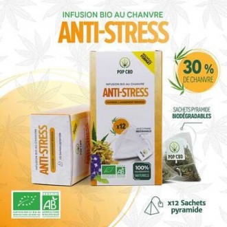 Infusion au chanvre bio en sachet "Anti-stress" Pop CBD