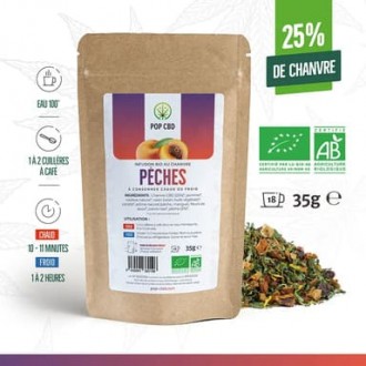 Infusion CBD bio "Pêches" 35g - Pop CBd