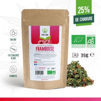 Infusion CBD bio "Framboise" 35g - Pop CBD